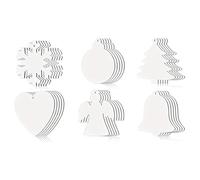 Giwnhvx Lot de 30 ornements de sublimation, vides, à double face, ornements de Noël, vides, pendentifs vides pour sublimation