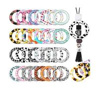 Giwnhvx Lot de 32 bagues rondes en silicone de 65 mm pour fabrication de bijoux, porte-clés, colliers, bijoux