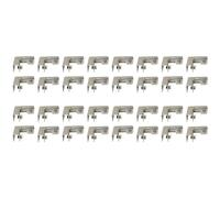 Giwnhvx Lot de 32 clips de fixation en verre de type L 2 voies pour meubles de 6 à 10 mm