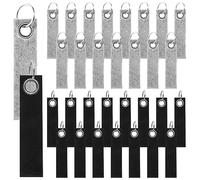 Giwnhvx Lot de 32 porte-clés en feutre avec anneau en acier inoxydable, porte-clés en feutre vierge, étiquetable, décoration à faire soi-même (13 x 3 cm)