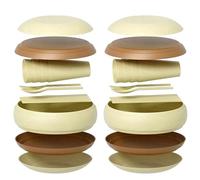 Giwnhvx Lot de 34 couverts réutilisables en plastique pour camping, pique-nique, assiette et tasse