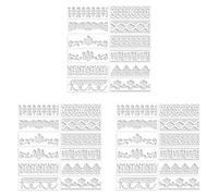 Giwnhvx Lot de 36 pochoirs réutilisables pour bordures de fleurs et mandala, modèles de peinture pour loisirs créatifs, 30,5 x 10,9 cm