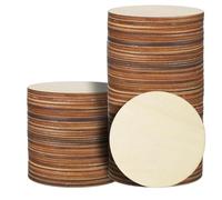 Giwnhvx Lot de 36 rondelles de bois vierges de 10,2 cm - Couleur bois naturel