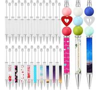 Giwnhvx Lot de 36 stylos à bille à sublimation à encre noire métallique pour transfert de chaleur, fournitures scolaires faciles à utiliser