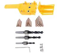 Giwnhvx Lot de 37 kits pour le travail du bois portable, adapté à un 6 mm, 5/16 pouces, 3/8 pouces, guide pour perceuse en métal, perçage pour bois, outils pour scies, une tasse