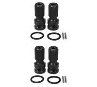 Giwnhvx Lot de 4 adaptateurs de douille à tige hexagonale 1/2" à entraînement carré 1/4 - Convertisseur de mandrin à dégagement rapide pour clé à cliquet à choc