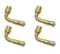 Giwnhvx Lot de 4 adaptateurs d'extension de valve de pneu de moto - Courbe à 90 °