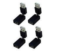 Giwnhvx Lot de 4 adaptateurs d'extension USB 2.0 mâle vers USB femelle - Angle de rotation à 360 degrés - Noir