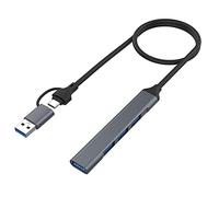 Giwnhvx Lot de 4 adaptateurs USB 2.0/USB 3.0 HUB 5 Gbit/s Transmission haute vitesse Multi-ports USB Splitter Expander Pièces pour PC Ordinateur