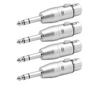 Giwnhvx Lot de 4 adaptateurs XLR femelle vers 6,35 mm XLR femelle symétrique vers 6,35 mm mâle adaptateur de microphone facile à installer et à utiliser