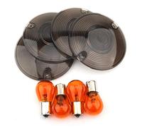 Giwnhvx Lot de 4 ampoules de protection pour objectif Smokey moto givré pour Touring Glide Road Tour FLST FLTR