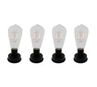 Giwnhvx Lot de 4 ampoules solaires LED à filament de tungstène 2800 K avec capteurs de lumière automatiques pour clôture, veilleuses pour lampe de jardin (8,5 cm)
