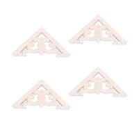 Giwnhvx Lot de 4 appliques d'angle en bois sculpté 8 x 8 cm