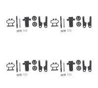 Giwnhvx Lot de 4 barres de roues pour HBX 16889 16889A 16890 16890A 1601 1602 SG1601 SG1602 RC Car Parts Accessories