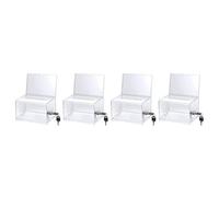 Giwnhvx Lot de 4 boîtes à dons en acrylique avec serrure, urne électorale transparente avec support pour signe, boîte pour conseils de collecte de fonds