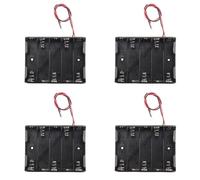 Giwnhvx Lot de 4 boîtiers pour piles AA de 1,5 V Noir