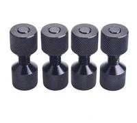 Giwnhvx Lot de 4 broches d'alignement à deux trous en aluminium avec oxyde anodisé, facile à installer, noir, 2,8 cm