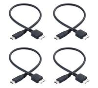 Giwnhvx Lot de 4 câbles de disque dur USB 3.1 Type-C mâle vers USB 3.0 Micro-B mâle pour tablette et téléphone