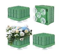 Giwnhvx Lot de 4 cages en mousse florale avec support carré en mousse pour arrangements - Facile à utiliser