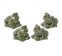 Giwnhvx Lot de 4 capuchons de boulon de toilette en forme de grenouille, housses décoratives en céramique pour toilettes, boulons de salle de bain