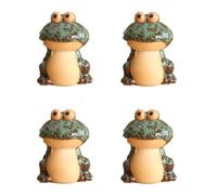 Giwnhvx Lot de 4 capuchons de boulon de toilette grenouille, housses de boulon de toilette grenouille, couvercles de boulon de toilette, cache-boulons de toilette en céramique grenouille