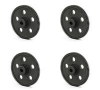 Giwnhvx Lot de 4 engrenages droits métalliques 87T pour E86100 Pièces de mise à niveau 180024 RC 1/10 Rock Crawler 94180 86100, noir