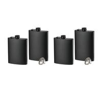 Giwnhvx Lot de 4 flasques minces pour liqueur, 236,8 g en acier inoxydable étanche avec entonnoir pour homme et femme (noir mat)