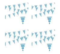 Giwnhvx Lot de 4 guirlandes bavaroises de 10 m - Décoration pour fête de la bière - Bannière bavaroise - Accessoire photo