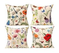 Giwnhvx Lot de 4 housses de coussin d'extérieur 18 x 18 cm, imperméables, pour meubles de terrasse et jardin