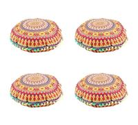 Giwnhvx Lot de 4 housses de coussin rondes de style bohème indien Mandala