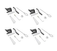 Giwnhvx Lot de 4 loquets de porte avec extracteur à ressort, serrure de porte de clôture, petite serrure avec corde, convient pour portails de clôture