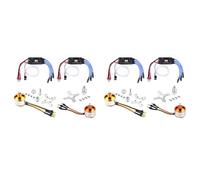 Giwnhvx Lot de 4 moteurs sans balais 2212 1400 kv/2200 Kv avec support 10T/6T + 30 A ESC pour quadrirotor RC UFO