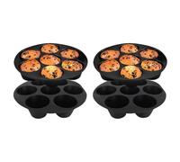 Giwnhvx Lot de 4 moules à muffins en silicone réutilisables pour friteuse à air, four, casserole 21,6 cm