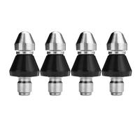 Giwnhvx Lot de 4 outils de nettoyage d'égout haute pression Buse de débouchage Buse d'égout Buse de jet d'égout 1/4" Connecteur rapide A