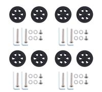 Giwnhvx Lot de 4 paires de roues de rechange en polyuréthane pour valise, 55 mm x 12 mm, protection de l'environnement, noir