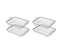 Giwnhvx Lot de 4 paniers de friteuse à air comprimé pour four, panier de gril en acier inoxydable, panier en maille antiadhésive, panier de friteuse à air comprimé
