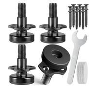 Giwnhvx Lot de 4 pieds de nivellement réglables, 0,95 cm à 16 filetages avec écrous en T pour meubles, pieds de table, niveleurs de pieds robustes