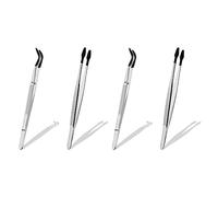 Giwnhvx Lot de 4 pinces à épiler à pointe en caoutchouc pour travaux manuels, laboratoires, industriels, loisirs, pinces, bijoux, tampons, boîte en plastique, 15 cm