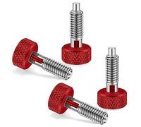 Giwnhvx Lot de 4 pistons à ressort rétractables avec poignée moletée de type M6 pour boîte à outils roulante Rouge