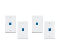 Giwnhvx Lot de 4 plaques murales Ethernet 1 port, RJ45 Cat6 femelle vers femelle Jack Inline, 1 port