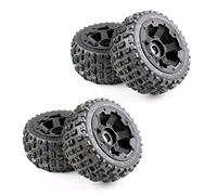 Giwnhvx Lot de 4 pneus et moyeu de roue pour 1/5 km Baja 5B RC Pièces de voiture arrière 170 x 80