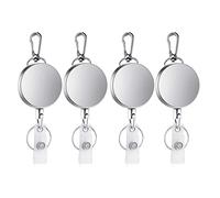 Giwnhvx Lot de 4 porte-clés rétractables pour badge d'identification, porte-nom, porte-cartes, clip de ceinture