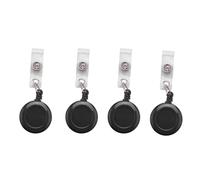 Giwnhvx Lot de 4 porte-clés rétractables Yo Yo avec clip de ceinture, porte-carte d'identité, forfait de ski - Noir