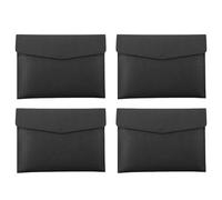 Giwnhvx Lot de 4 porte-documents en cuir PU A4 porte-documents portefeuille étanche pour dossiers avec fermeture à un clic (Noir)