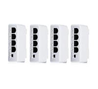 Giwnhvx Lot de 4 rallonges PoE 4 ports 1 à 3 ports passifs en cascade IEEE802.3Af 100 Mo pour transmission IP Répéteur Commutateur NVR IP Facile à installer Facile à utiliser
