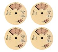 Giwnhvx Lot de 4 roues d'accords en bois pour apprentissage de la guitare, outil de mélodie en bois