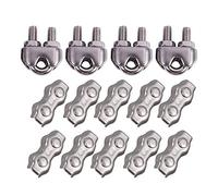 Giwnhvx Lot de 4 serre-câbles en acier inoxydable et 10 pinces duplex de 3 mm en acier inoxydable
