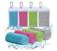 Giwnhvx Lot de 4 serviettes rafraîchissantes, serviettes de sport respirantes, serviettes rafraîchissantes pour le cou et le visage pour la gym, le yoga, le fitness,