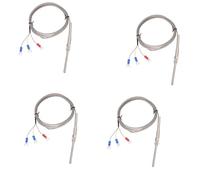 Giwnhvx Lot de 4 sondes thermocouple PT100 de type 0-400 C 5 mm x 50 mm 2 mètres