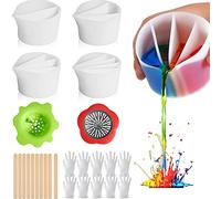 Giwnhvx Lot de 4 tasses uniformes pour tasses de versement réutilisables en silicone avec séparateur pour la fabrication de bricolage